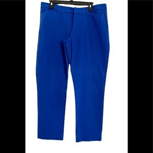EC. Cobalt blue cotton stretch straight leg pants . Pockets front and back.